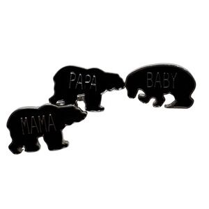 Mama Papa Baby Bear Enamel Pin Set Family Matching Cute Brooch‎ 3 Mother's Day
